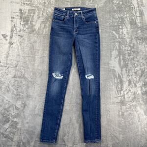 Levi's Distressed 721 Skinny Jeans Women’s 30x30 Blue Denim
